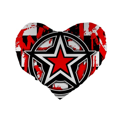 Star Checkerboard Splatter Standard 16  Premium Heart Shape Cushion  from ArtsNow.com Back