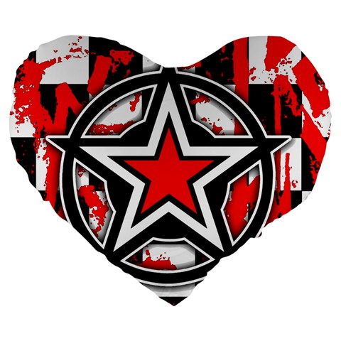 Star Checkerboard Splatter Large 19  Premium Heart Shape Cushion from ArtsNow.com Front