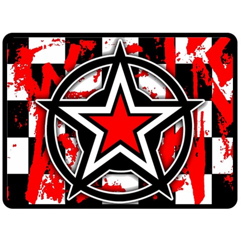 Star Checkerboard Splatter Double Sided Fleece Blanket (Large) from ArtsNow.com 80 x60  Blanket Front
