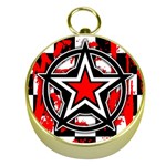 Star Checkerboard Splatter Gold Compass