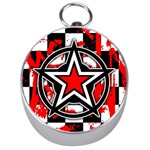 Star Checkerboard Splatter Silver Compass