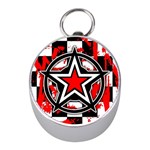 Star Checkerboard Splatter Silver Compass (Mini)