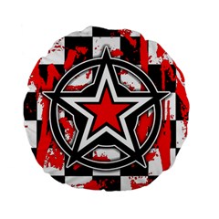 Star Checkerboard Splatter Standard 15  Premium Flano Round Cushion  from ArtsNow.com Front