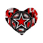 Star Checkerboard Splatter Standard 16  Premium Flano Heart Shape Cushion 