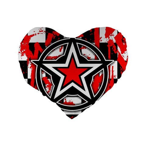 Star Checkerboard Splatter Standard 16  Premium Flano Heart Shape Cushion  from ArtsNow.com Back