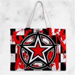 Star Checkerboard Splatter Zipper Mini Tote Bag from ArtsNow.com Front