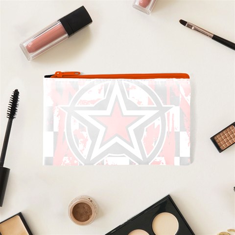 Star Checkerboard Splatter Cosmetic Bag (XS) from ArtsNow.com Front