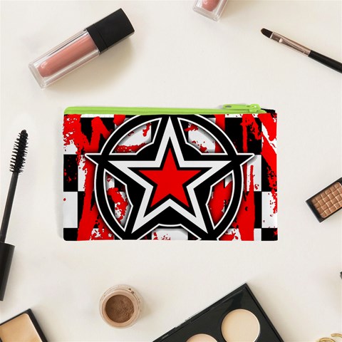 Star Checkerboard Splatter Cosmetic Bag (XS) from ArtsNow.com Back