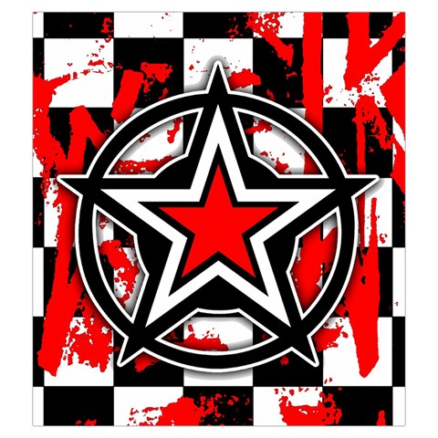 Star Checkerboard Splatter Drawstring Pouch (XXL) from ArtsNow.com Front