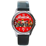Roblox Unisex Round Metal Watch with Genuine Leather Band Round Metal Watch Clone