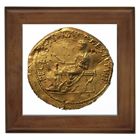 Gold Aureus Coin Framed Tile from ArtsNow.com Front