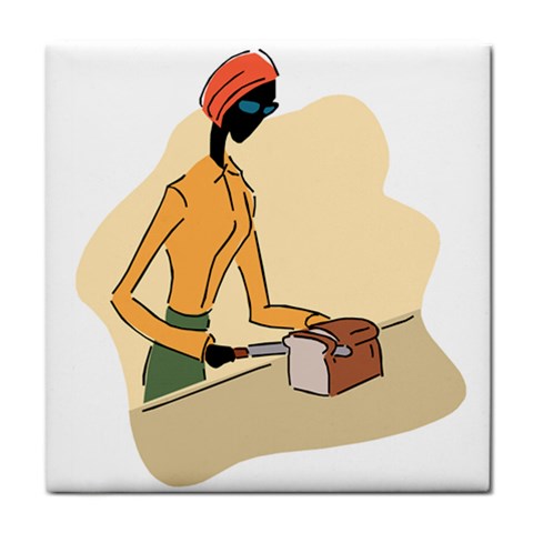 Slicing Bread Tile Coaster from ArtsNow.com Front