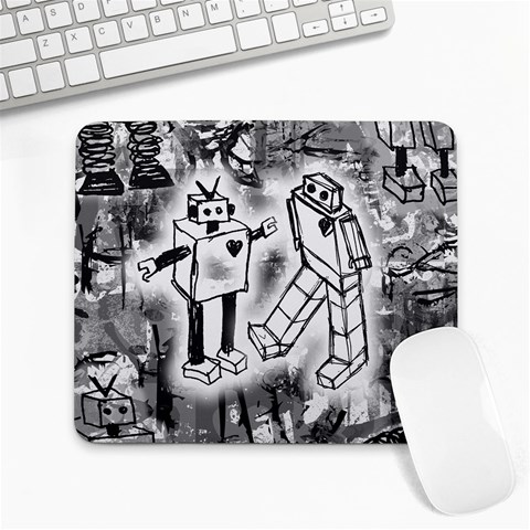 Robot Love Large Mousepad from ArtsNow.com Front