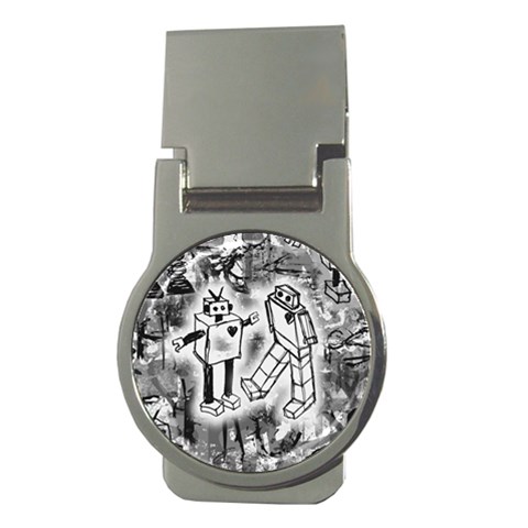 Robot Love Money Clip (Round) from ArtsNow.com Front