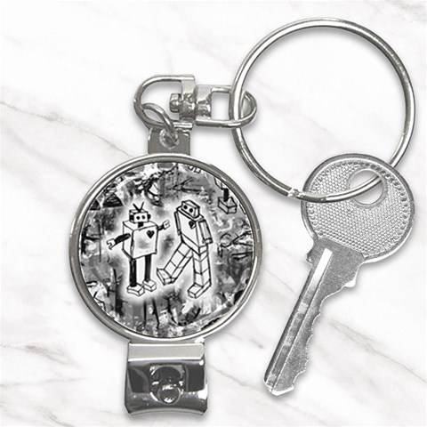 Robot Love Nail Clippers Key Chain from ArtsNow.com Front
