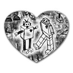 Robot Love Heart Mousepad