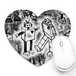 Robot Love Heart Mousepad