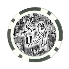 Robot Love Poker Chip Card Guard from ArtsNow.com Back