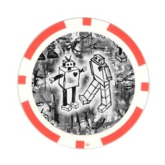 Robot Love Poker Chip Card Guard from ArtsNow.com Back