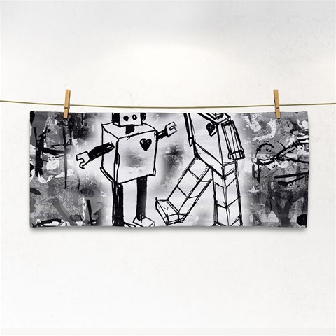 Robot Love Hand Towel from ArtsNow.com Front