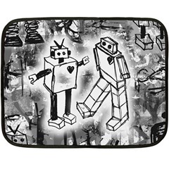 Robot Love Double Sided Fleece Blanket (Mini) from ArtsNow.com 35 x27  Blanket Front