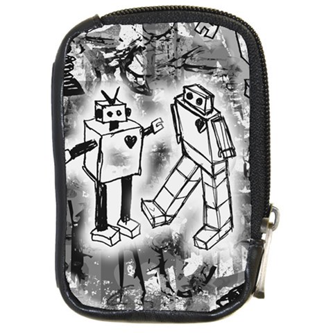 Robot Love Compact Camera Leather Case from ArtsNow.com Front