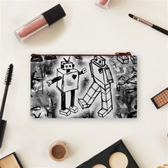 Robot Love Cosmetic Bag (Small) from ArtsNow.com Back