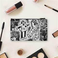 Robot Love Cosmetic Bag (Small) from ArtsNow.com Back