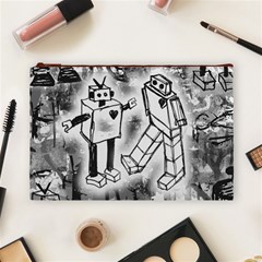 Robot Love Cosmetic Bag (Large) from ArtsNow.com Front