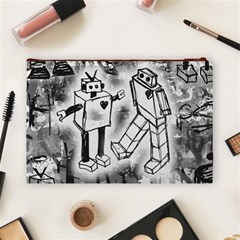 Robot Love Cosmetic Bag (Large) from ArtsNow.com Back