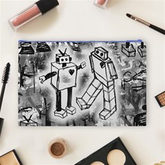 Robot Love Cosmetic Bag (Large) from ArtsNow.com Back