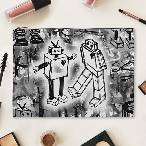 Robot Love Cosmetic Bag (XL) from ArtsNow.com Front