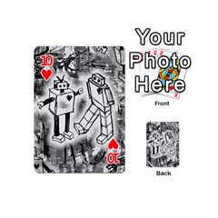Robot Love Playing Cards 54 Designs (Mini) from ArtsNow.com Front - Heart10