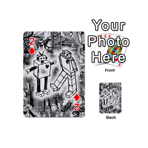 Robot Love Playing Cards 54 Designs (Mini) from ArtsNow.com Front - Diamond2