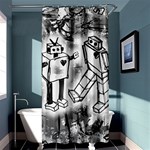 Robot Love Shower Curtain 36  x 72  (Stall)
