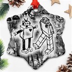 Robot Love Ornament (Snowflake)