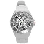 Robot Love Round Plastic Sport Watch (L)