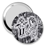 Robot Love 3  Handbag Mirror