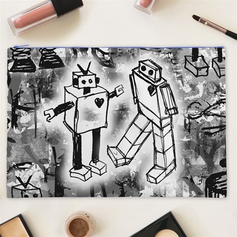 Robot Love Cosmetic Bag (XXL) from ArtsNow.com Front
