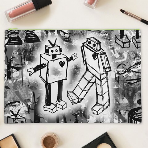 Robot Love Cosmetic Bag (XXL) from ArtsNow.com Front
