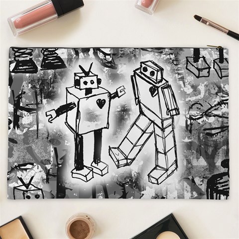 Robot Love Cosmetic Bag (XXL) from ArtsNow.com Back