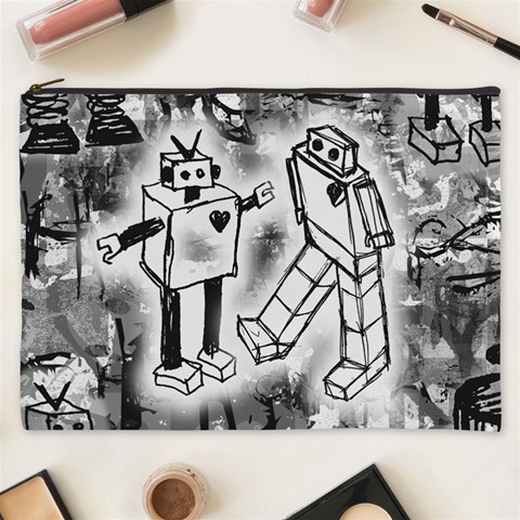 Robot Love Cosmetic Bag (XXXL) from ArtsNow.com Front
