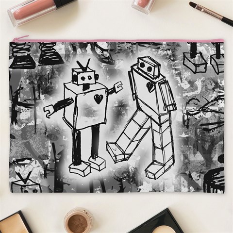 Robot Love Cosmetic Bag (XXXL) from ArtsNow.com Front
