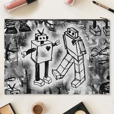 Robot Love Cosmetic Bag (XXXL) from ArtsNow.com Back