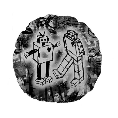Robot Love Standard 15  Premium Round Cushion  from ArtsNow.com Front