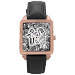 Robot Love Rose Gold Leather Watch 