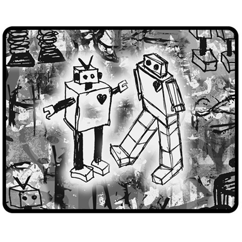 Robot Love Double Sided Fleece Blanket (Medium) from ArtsNow.com 58.8 x47.4  Blanket Front