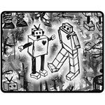 Robot Love Double Sided Fleece Blanket (Medium)