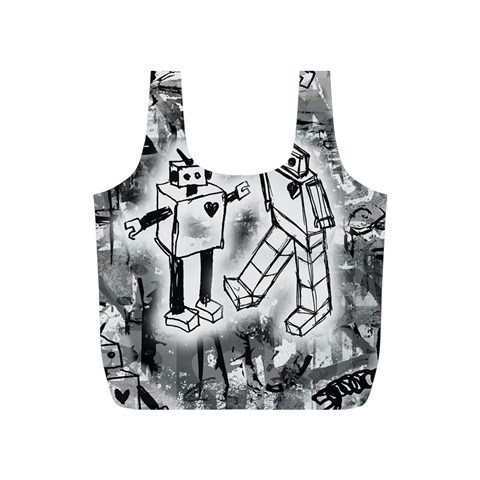 Robot Love Full Print Recycle Bag (S) from ArtsNow.com Back