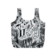 Robot Love Full Print Recycle Bag (S) from ArtsNow.com Back